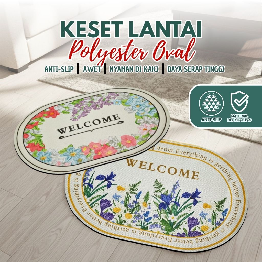 TERMURAH Keset Diatomite Bundar Oval Keset Kaki Anti Bau Nyerap Air Anti Bakteri Keset Batu Kamar Ma