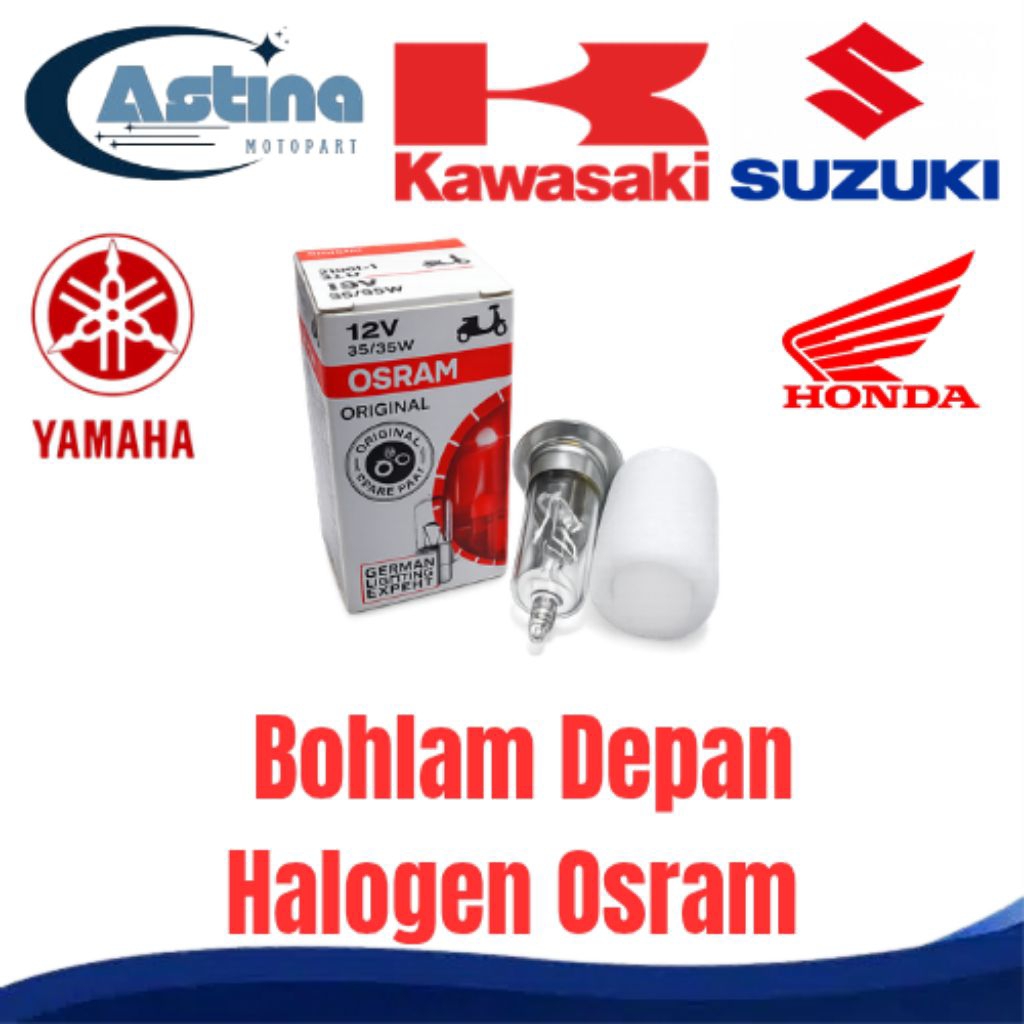 BOHLAM / LAMPU DEPAN HALOGEN OSRAM ALL MOTOR BEBEK/MATIC