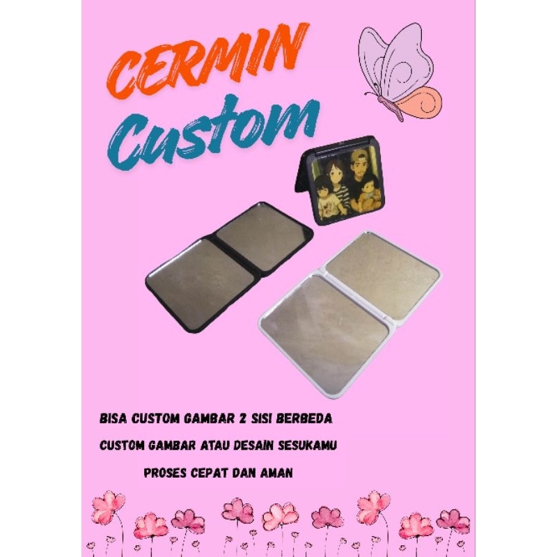 Cermin Lipat Custom bebas gambar // souvenir