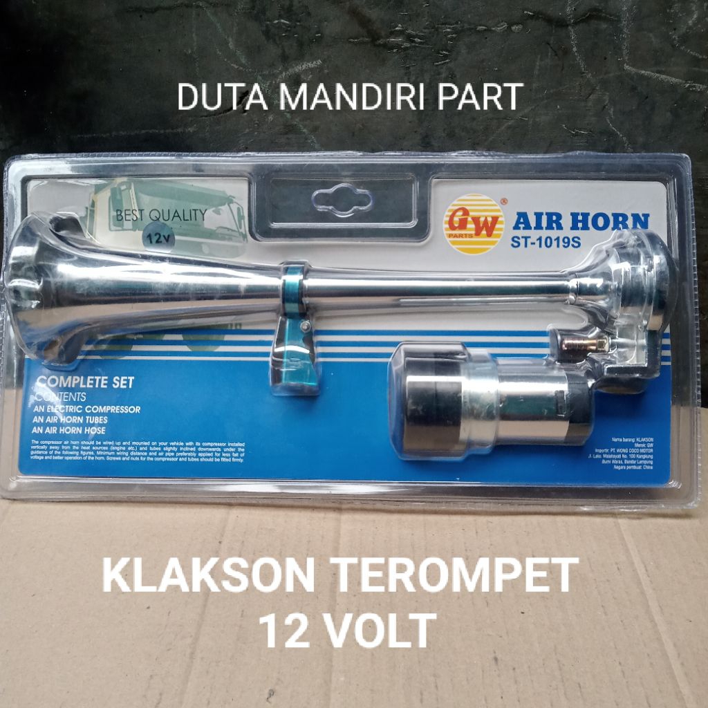 Air Horn Klakson Terompet 1 Corong Angin Electrik Dinamo 12 Volt