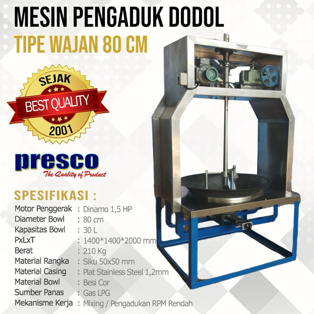 Mesin Pengaduk Dodol Type Wajan
