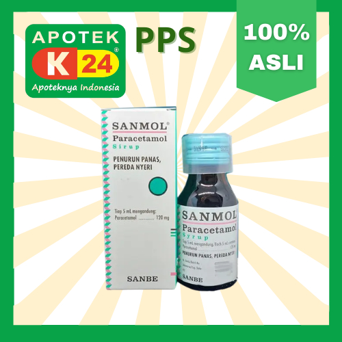 SANMOL Paracetamol Sirup 60ml Menurunkan Demam Meredakan Nyeri Anak Dewasa