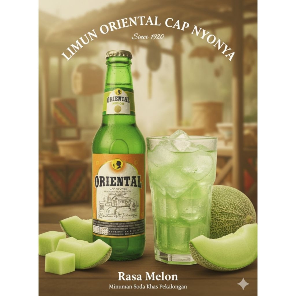LIMUN ORIENTAL Melon 300ml - Minuman Soda Pekalongan - Minuman Jadul