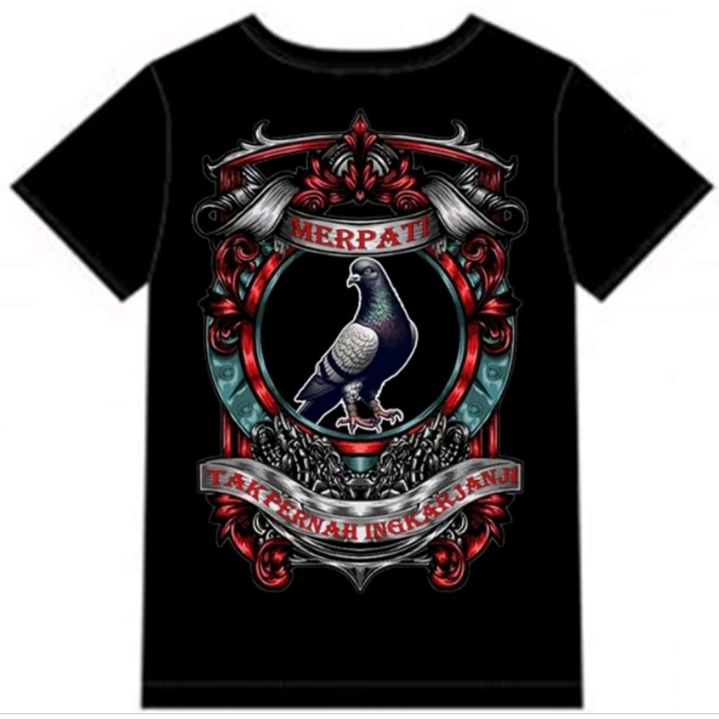 KAOS MERPATI TAK PERNAH INGKAR JANJI MOTIF DEPAN