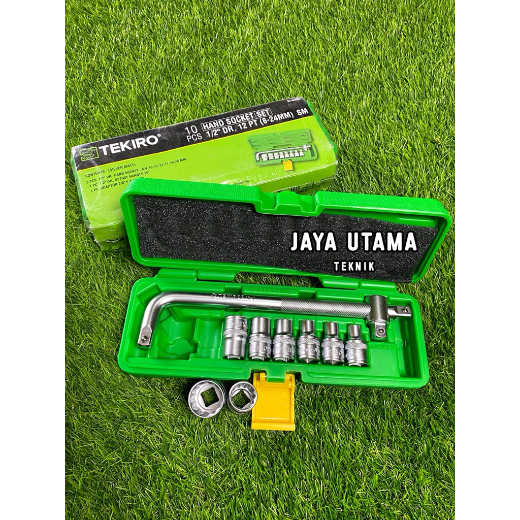 KUNCI SOCK TEKIRO  SET 1/2 INCH 12 PT / SEGI 12 (8 - 24 MM) 10 PCS BOX PLASTIK -