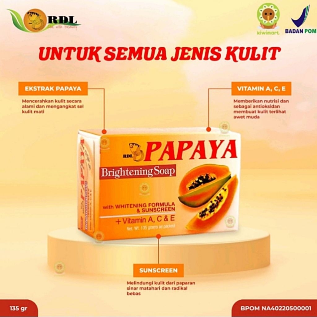 Promo,,,SABUN PAPAYA RDL ASLI || RDL PAPAYA BRIGHTENING SOAP
