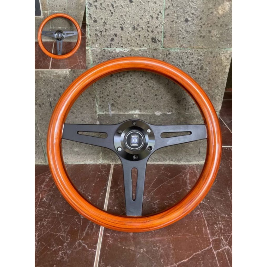 STIR MOBIL RACING NARDI KAYU MOTIF JATI KLASIK CLASSIC SEMI CELONG R14 UNIVERSAL