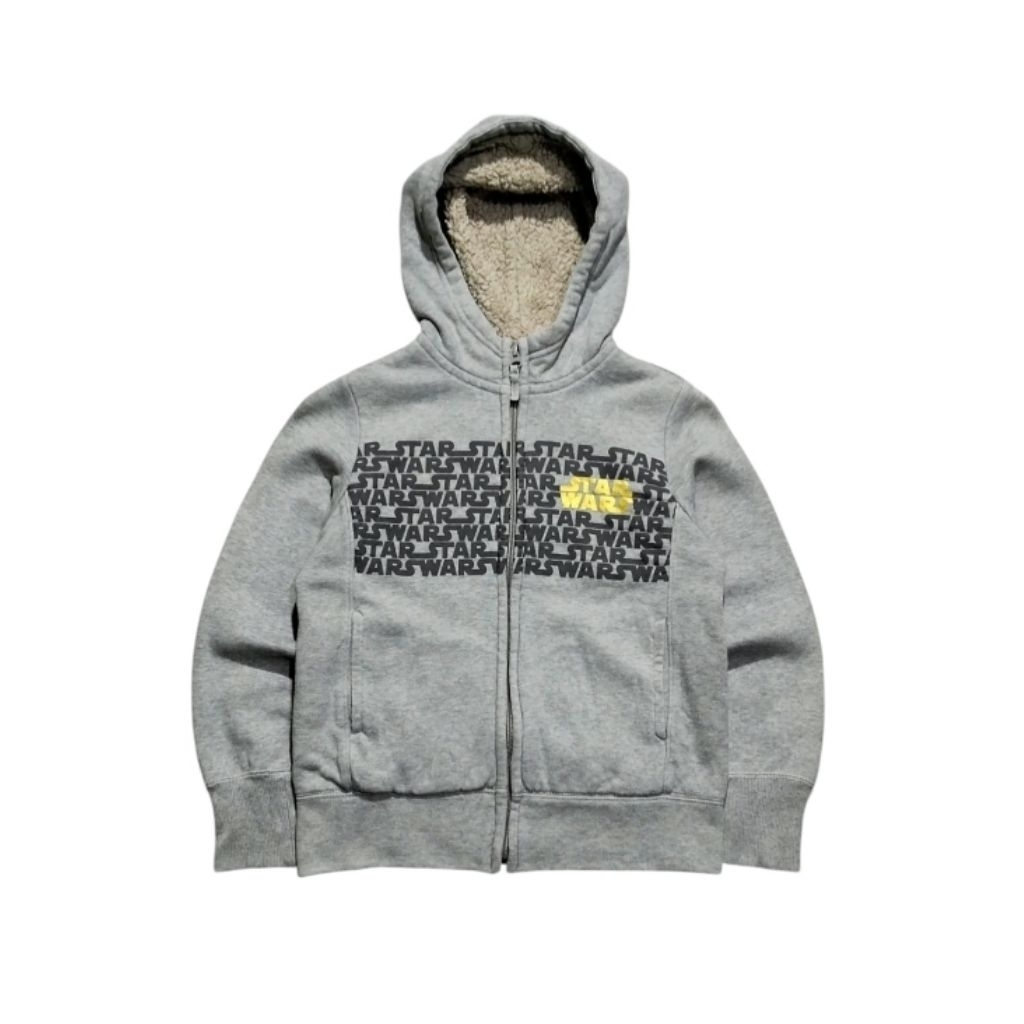 UNIQLO STARWARS kids jacket Hoodie Zipper size 130 fit 7 - 8 th (P50xL41)