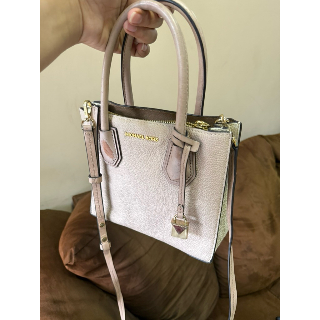 Tas Tote Mini MK Mercer Jingga Nude White Preloved