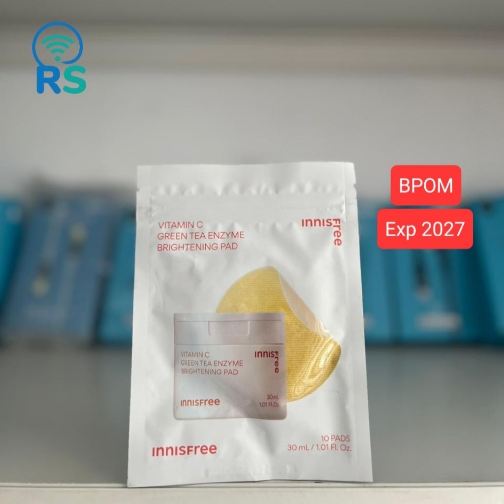 Innisfree 10 Pads / Pcs Vitamin C Green Tea Enzyme Brightening Pad Vit C Mask Masker