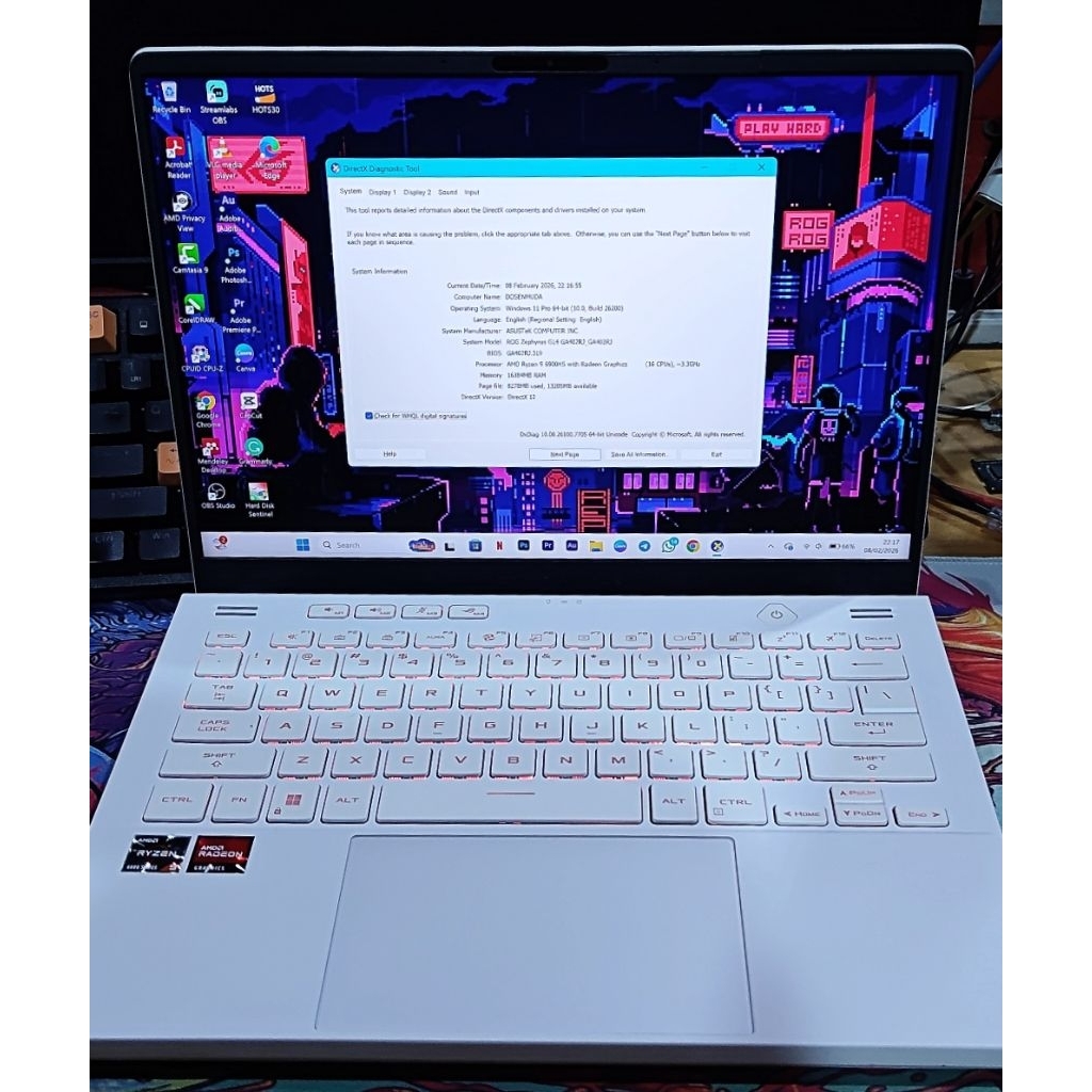 LAPTOP ASUS ROG ZEPHYRUS RYZEN 9 6900HS VGA RX6700S