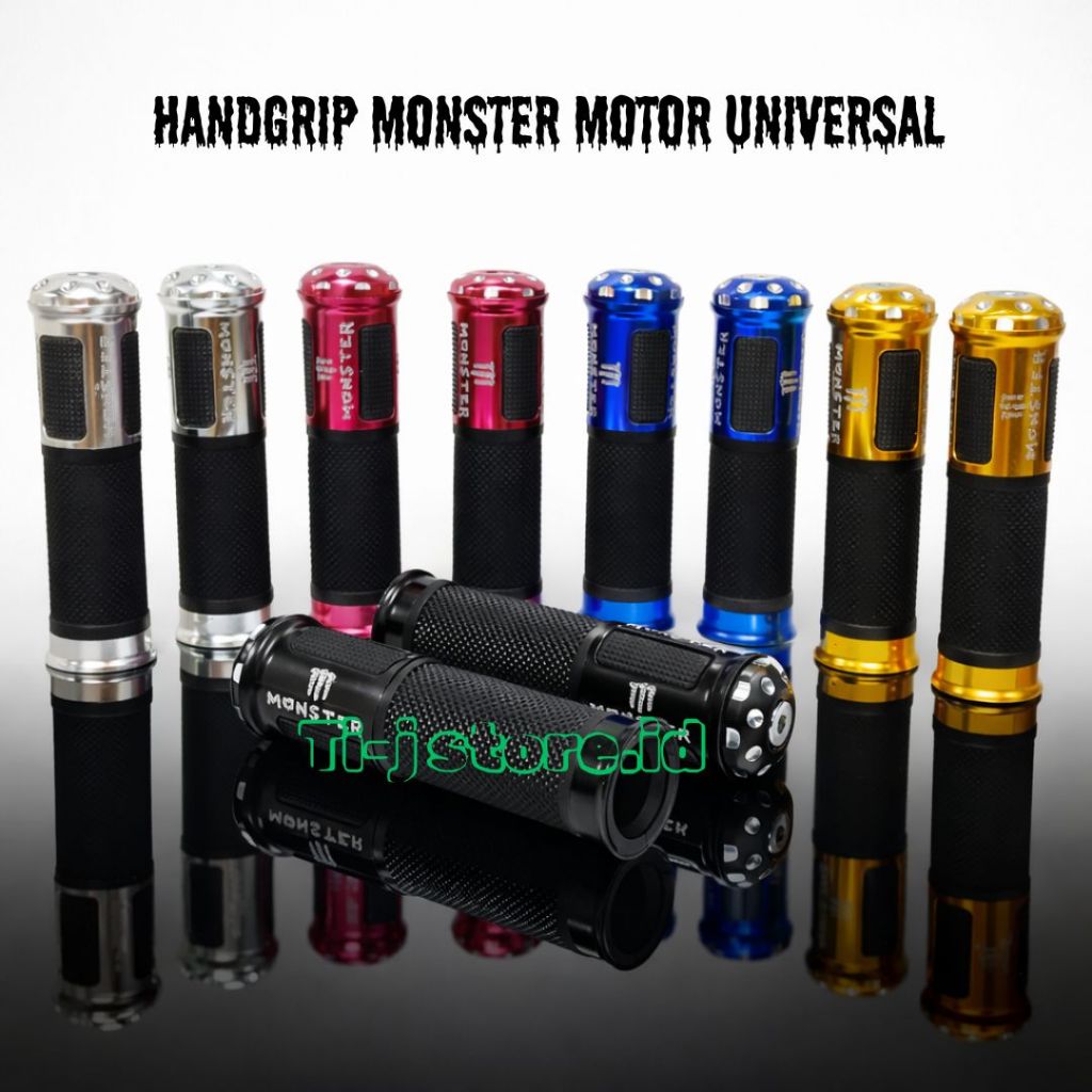 Handgrip Motor CNC Monster Universal – Grip Gas Karet Anti Slip Racing Variasi Stang Motor Matic Beb