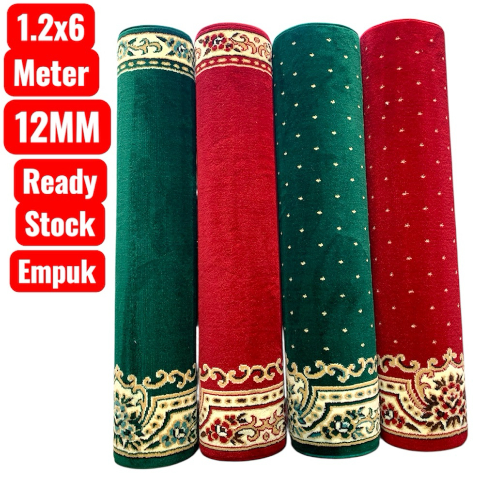 Karpet masjid 1 roll 1.2x6meter dan custam juga 12mm Tebal Dan empuk Karpet Masjid Turki Karpet masj