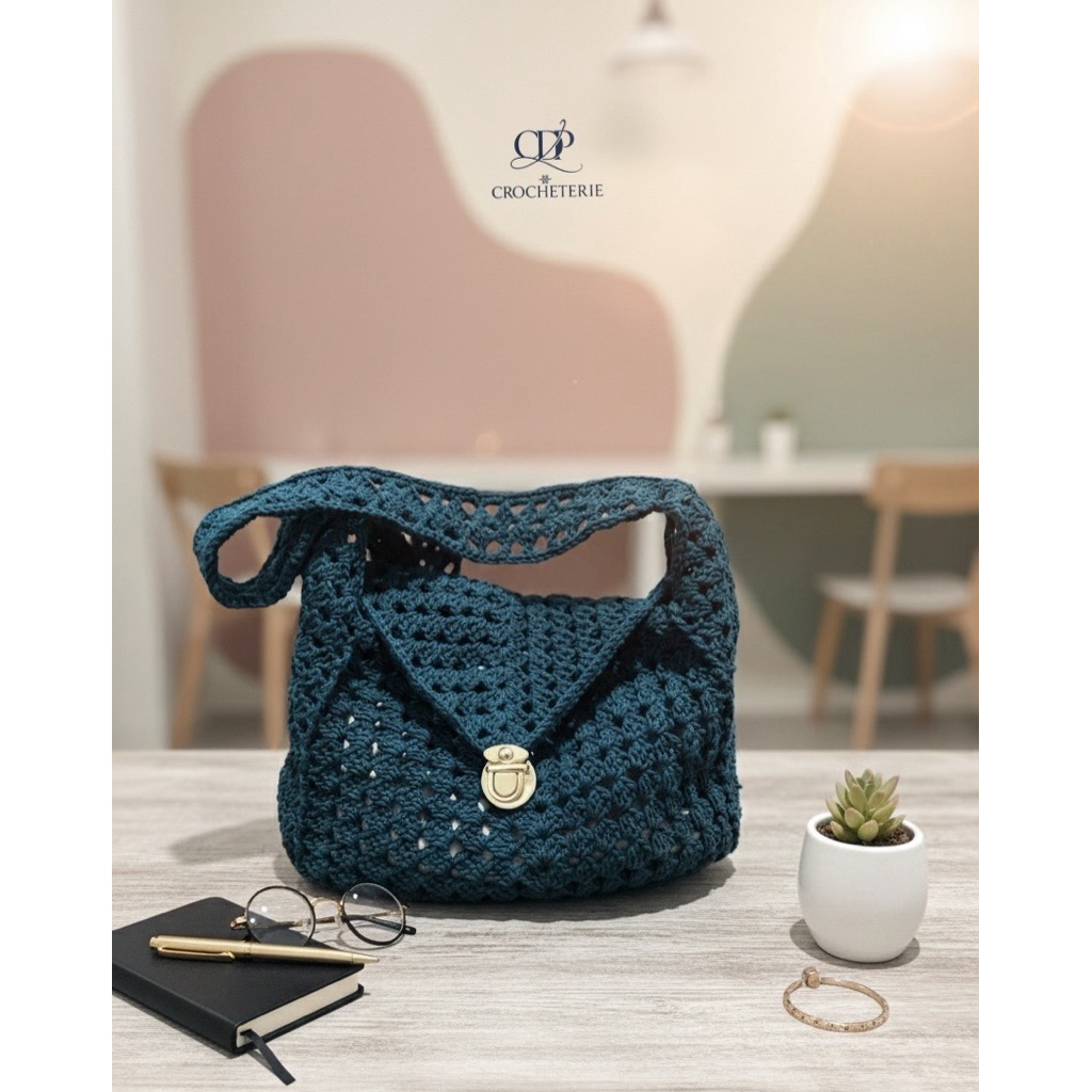 Tas rajut jaring | Net bag rajut | Tas rajut Luna