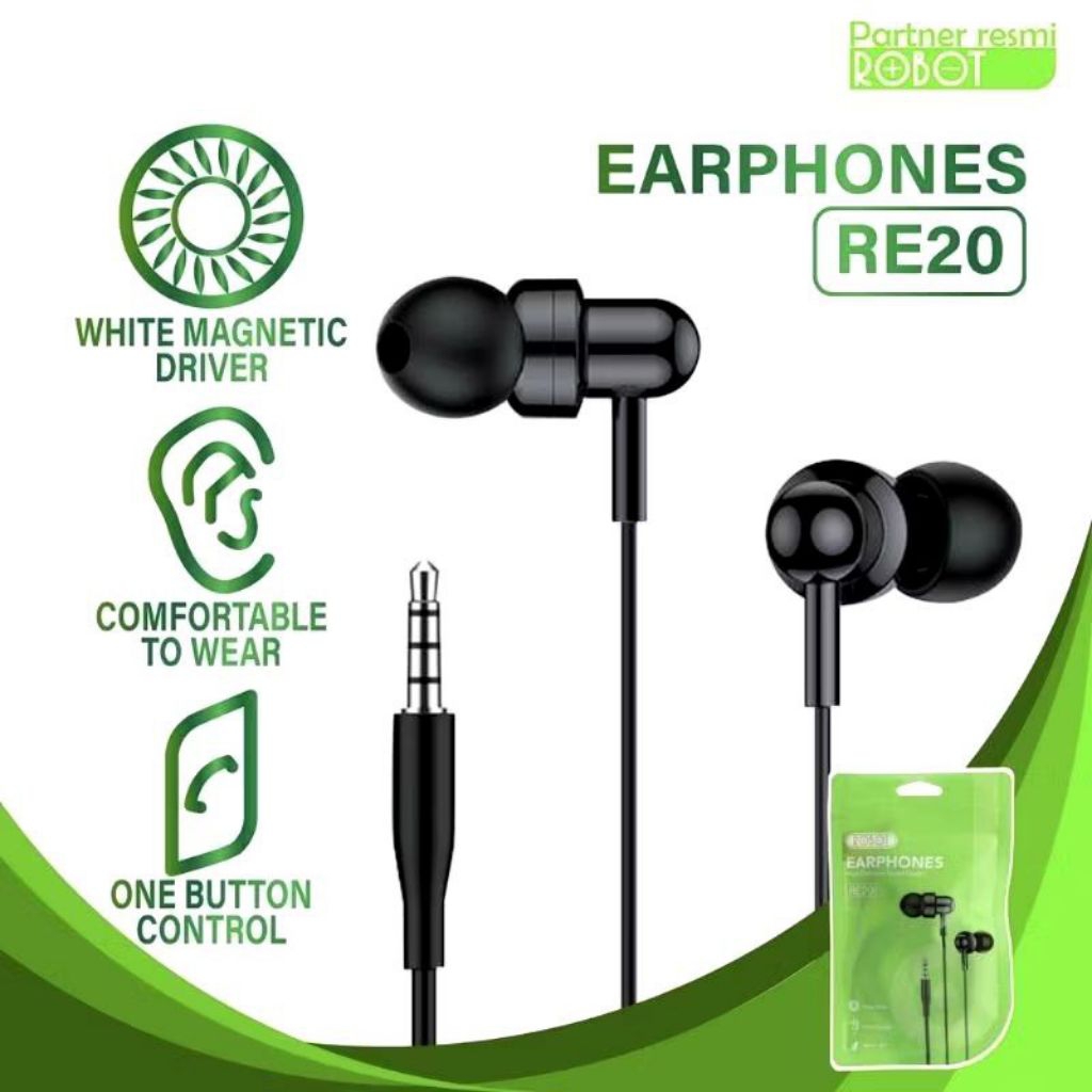 Handsfree ROBOT RE-20 DEEP BASS Handsfree ROBOT RE20 Earphone ROBOT