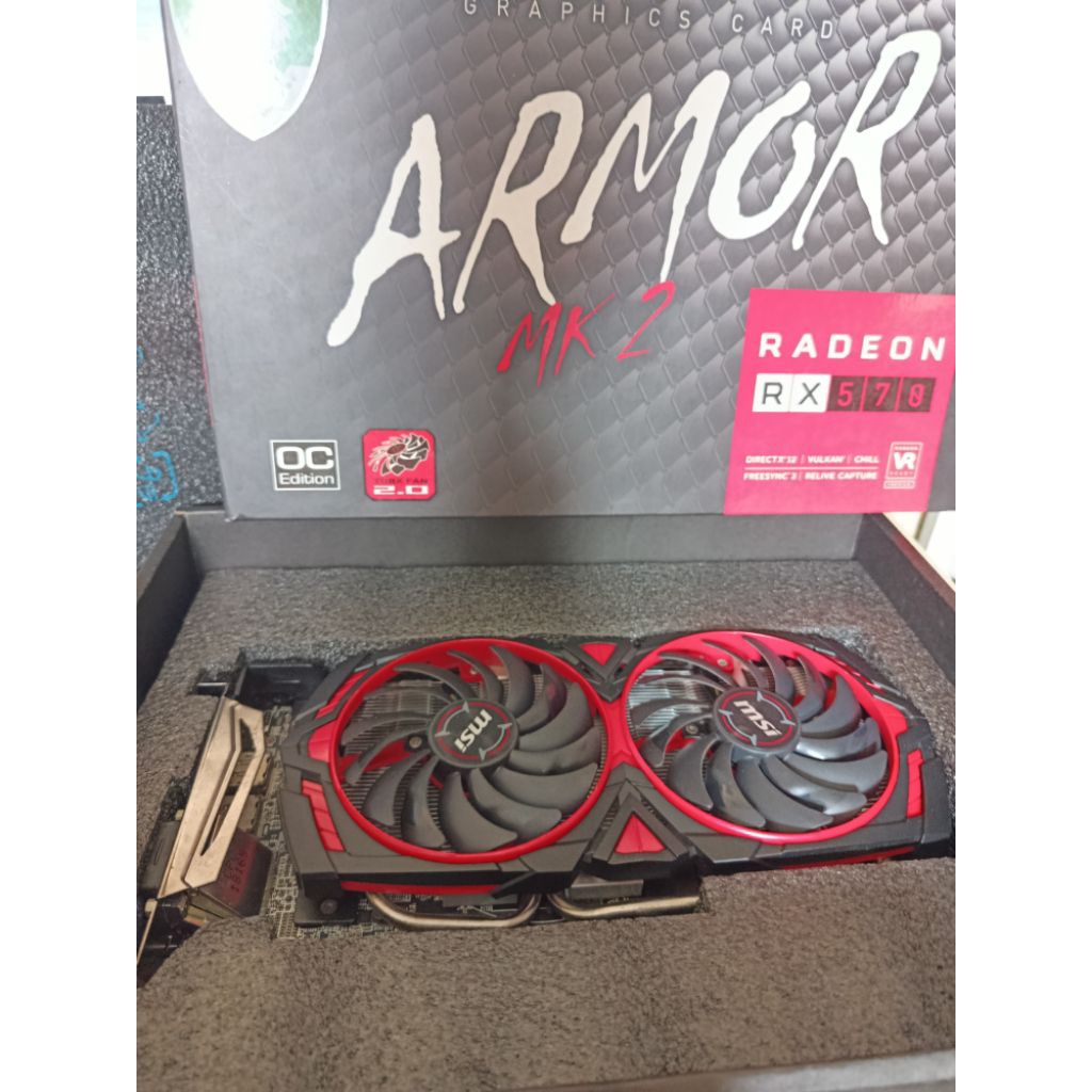 Vga Rx 570  8 gb Msi bekas