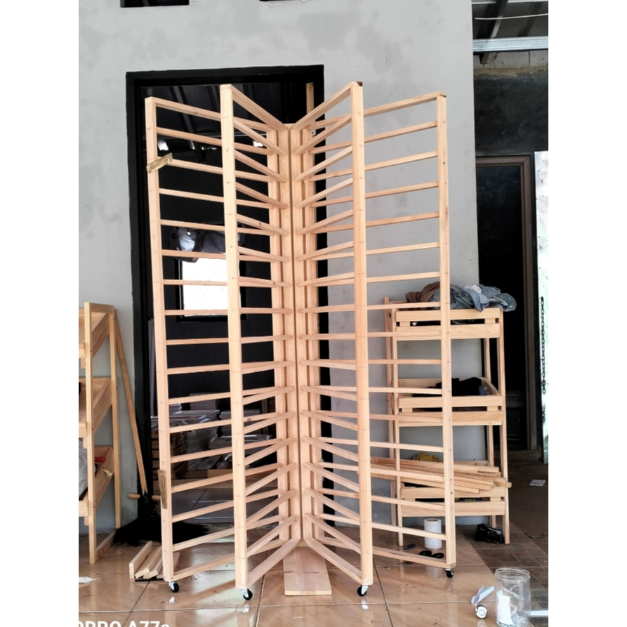 Rak Cellophane Kerudung Rak Kertas  Kayu  Lipat
