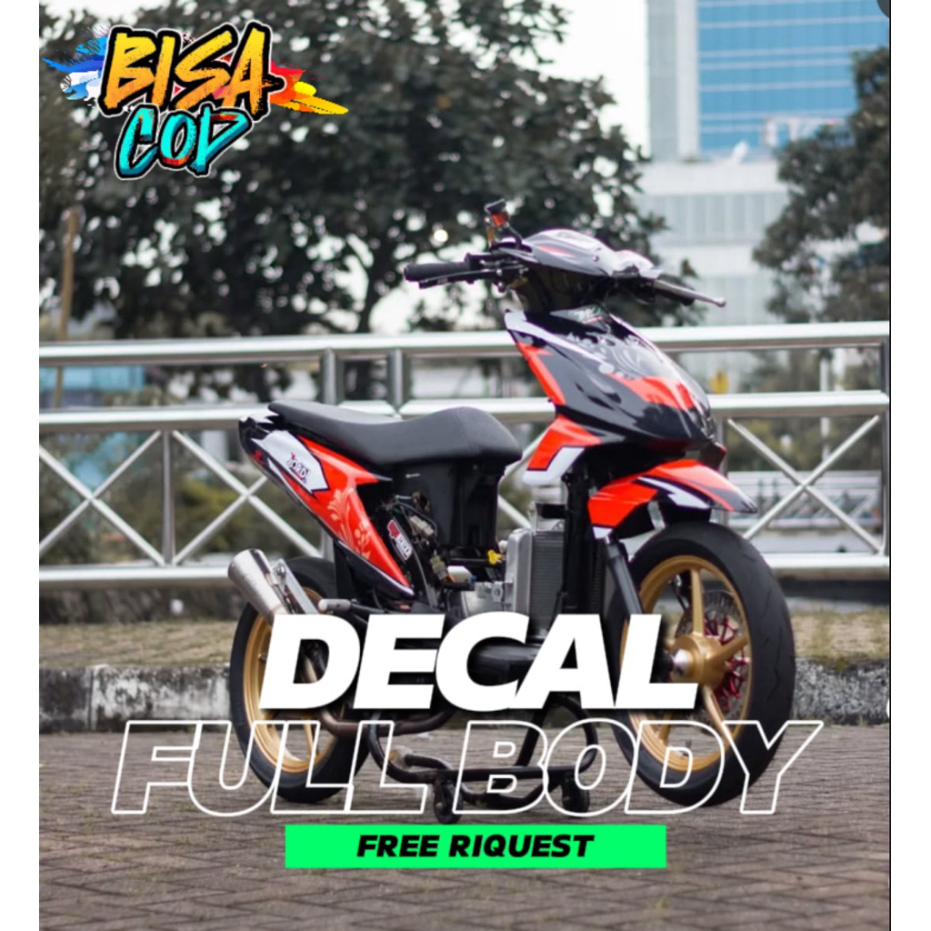 Decal Striping Stiker Full Bodiy Beat Karbu Old  Road Race Racing Custom Riquest Nama Nomor Sponsor 