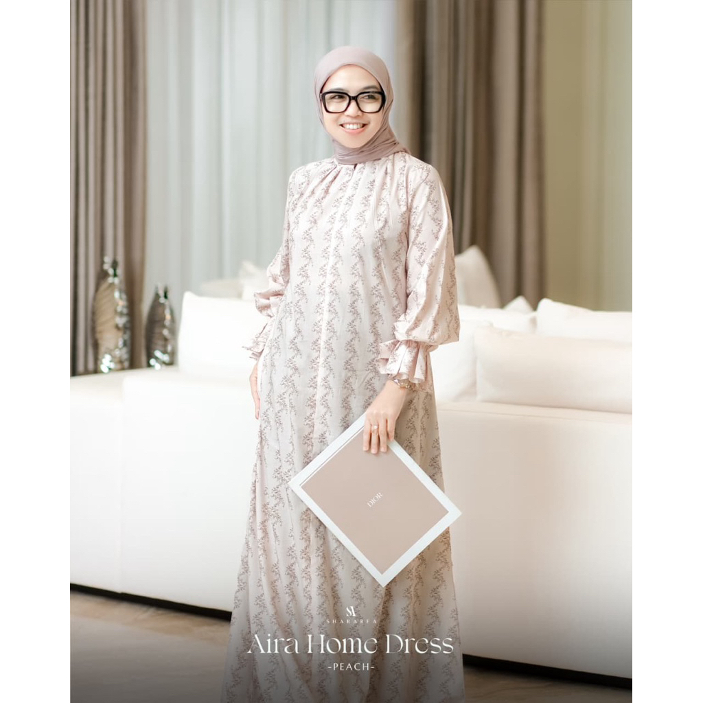 Aira Home Dress by Shararea | Gamis Rumah Santai Casual Motif Lengan Balon