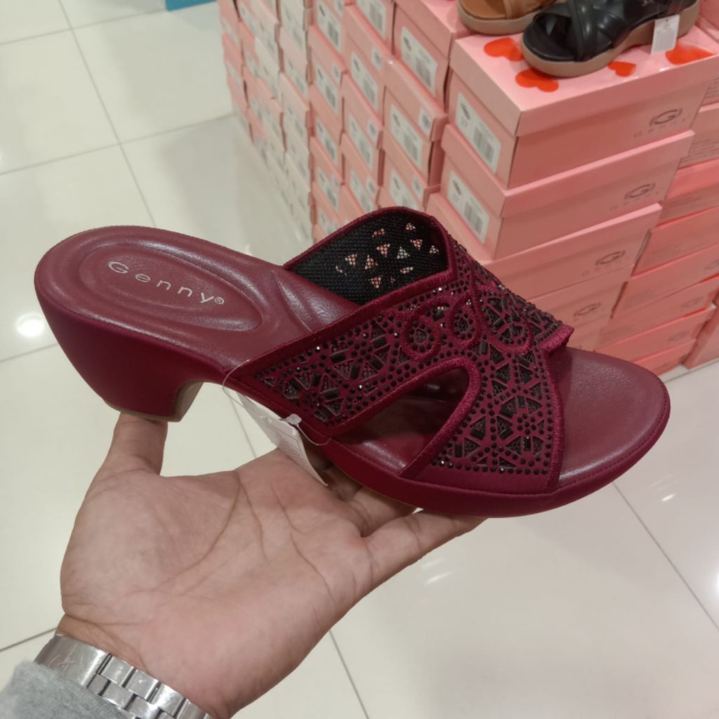 GENNY SANDAL WEDGES WANITA - SANDAL WEDGES SLIP ON - ORIGINAL