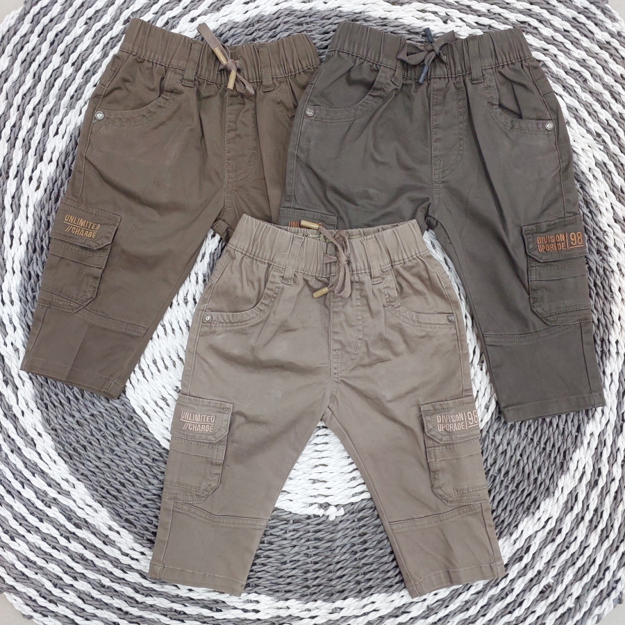 Bombi Kids Celana Panjang Anak Laki Laki | Model Cargo Bahan Katun Premium Bordir UPGRADE 98 Terbaru