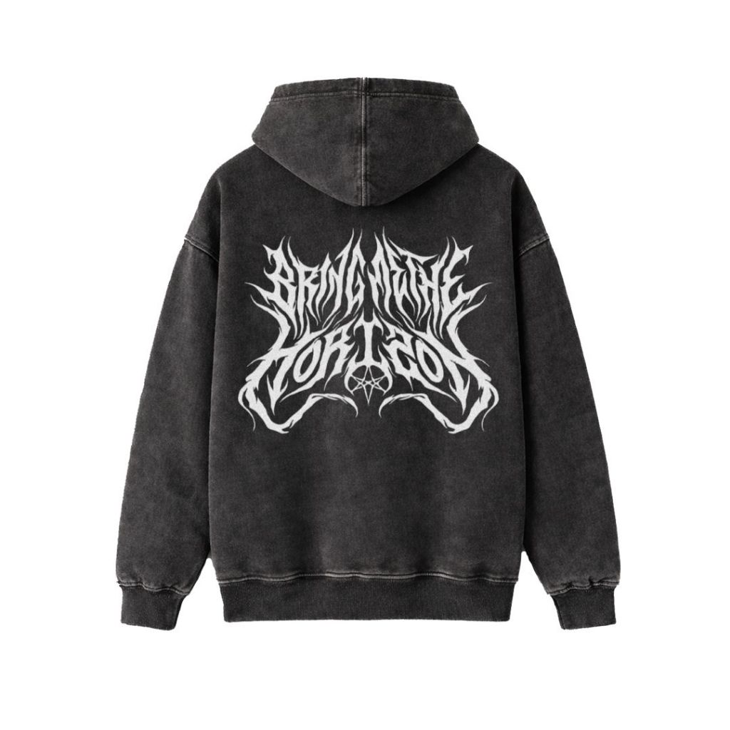 Psycho Crucify "Bring Me The Horizon" Stone Wash Hoodie | Washing | Jaket | Hoodie Band | BMTH | Hoo