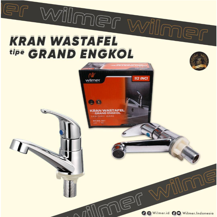 WILMER WKAE-700SS Kran Air WASTAFEL / Nekel Push Up Angkat / Keran Air Cuci Tangan Nekel
