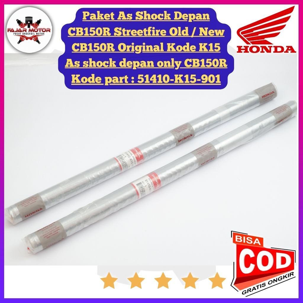As shock HONDA cb150r Paket As Shock Depan CB150R Streetfire Old / New CB150R Original Kode K15