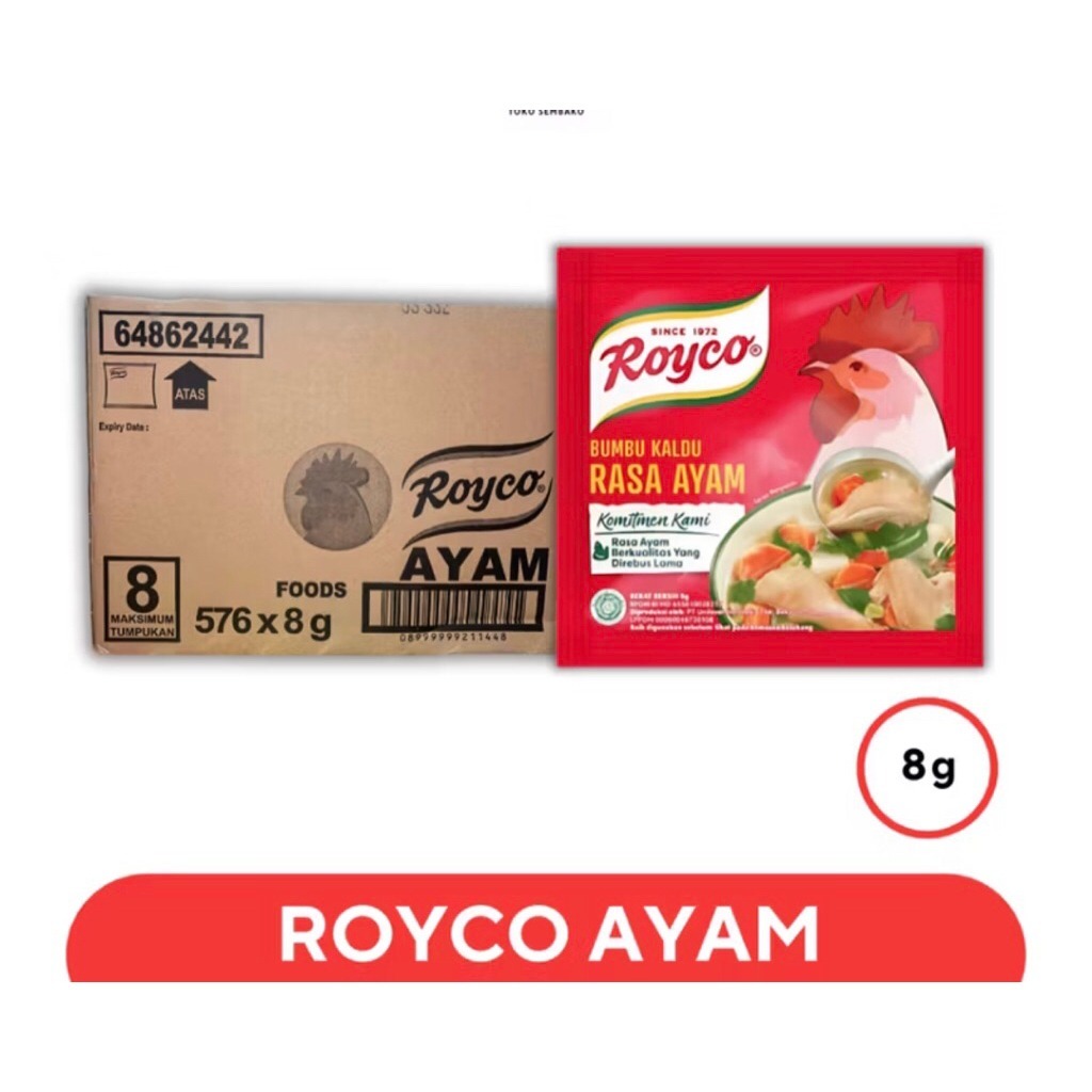 Royco Kaldu Ayam sachet 8gr 1dus isi 576 sachet