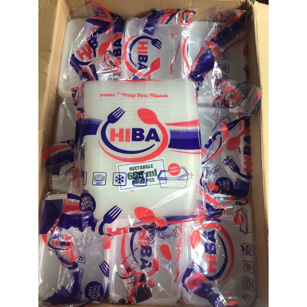 HIBA Thinwall Rectangle Kotak Makan Plastik Persegi Panjang 750 ml