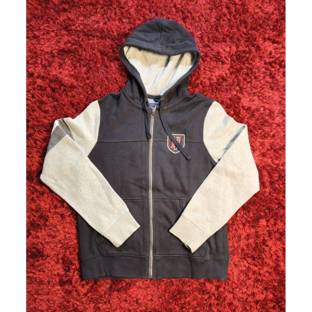 Jaket Tomy Hilfiger Sweater Hoodie Full Zipper Windbreaker Sport Hangout Motoran Branded