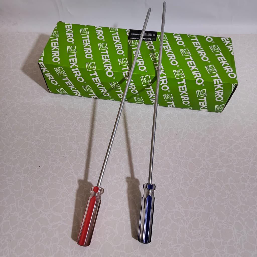 Obeng Panjang Set 2 Pcs Plus Minus 12 Inch 30 cm Ujung Magnet Rumah Bengkel Otomotif Ready Obeng Tek