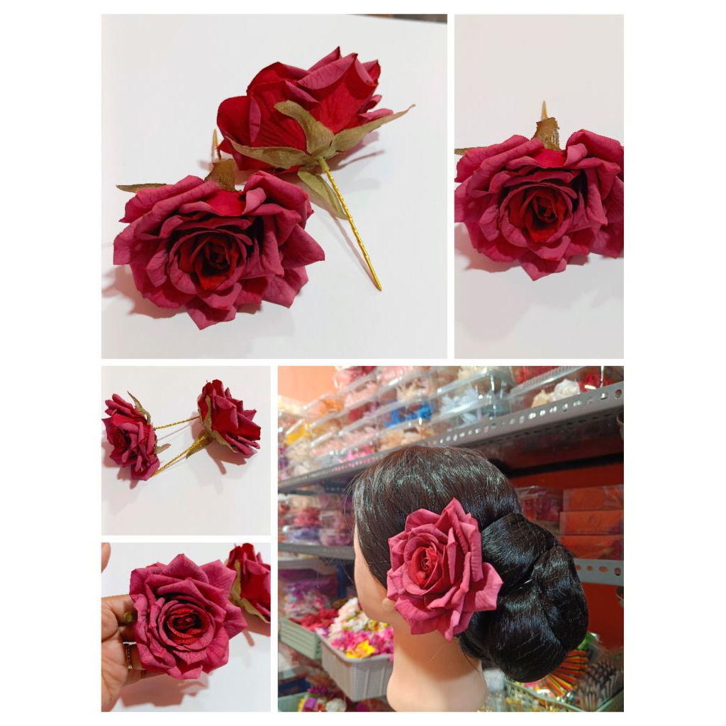 cucuk semanggi sanggul bali mawar merah