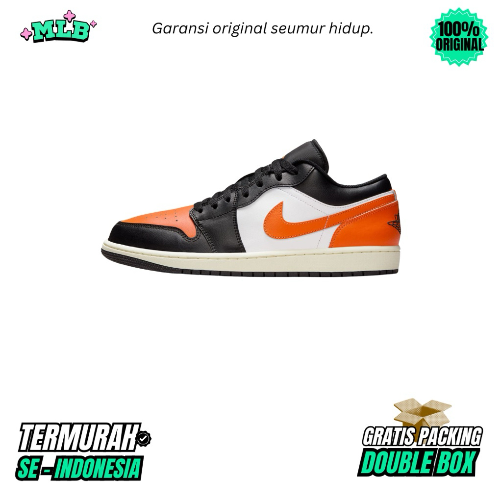 Sepatu Air Jordan 1 Low Orange Black