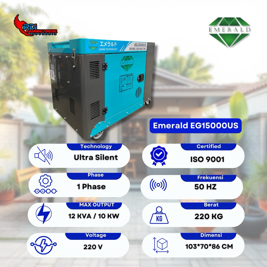 Genset Solar Portable - EG15000US ULTRA SILENT 12 kVA