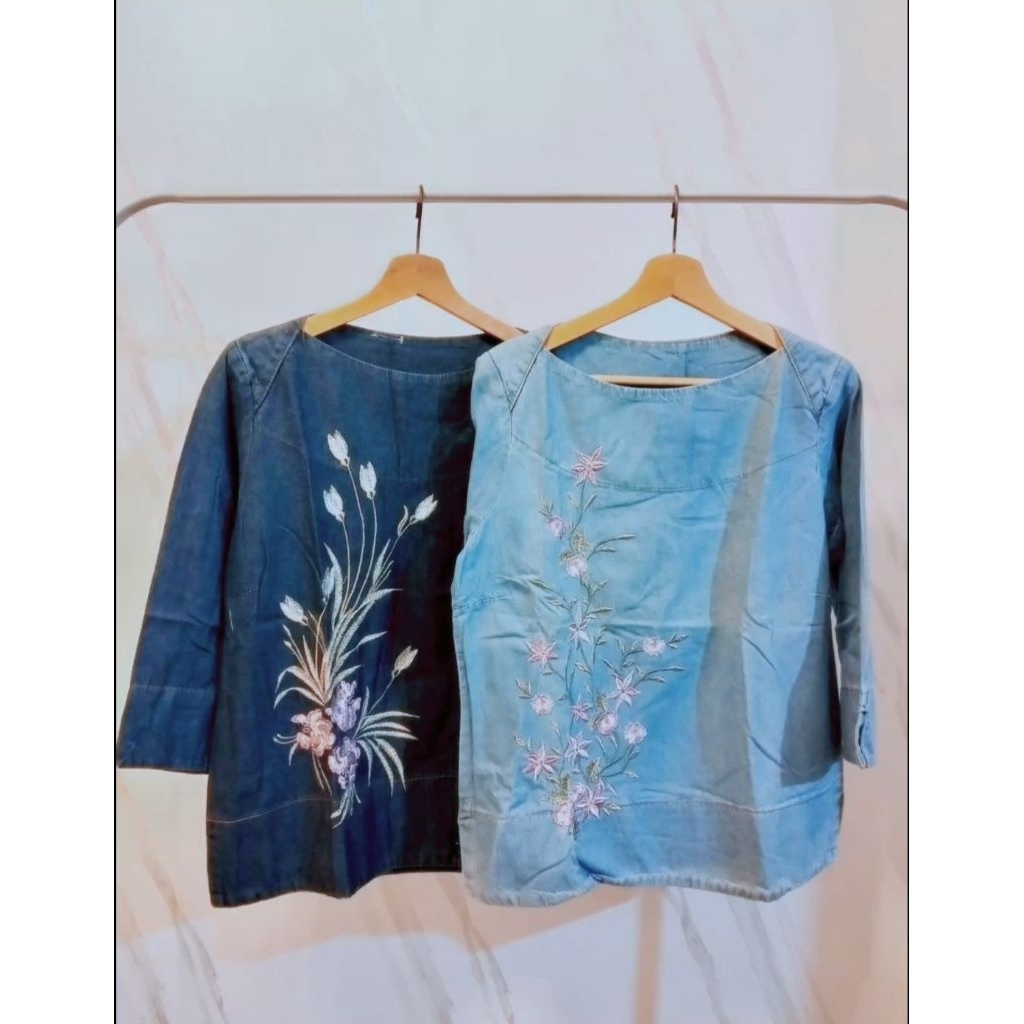Tunik Jeans/Atasan Jeans Bordir/Atasan Tunik Jeans Bordir.