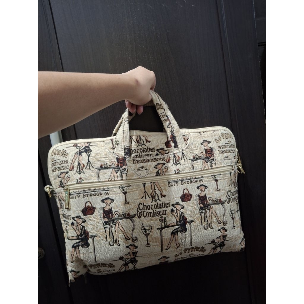 Tas laptop Kinmac motif French Bistro