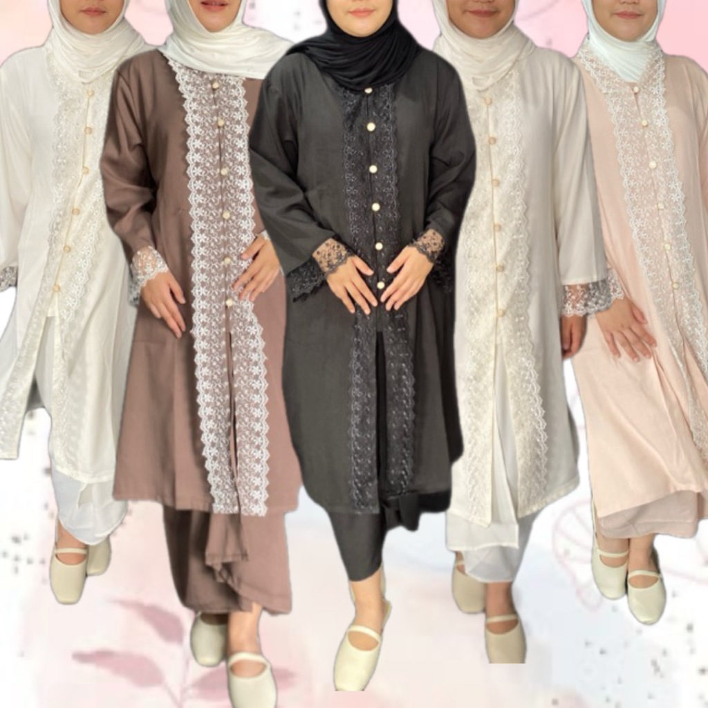 BETTER PUFF - TUNIK ONE SET / BAJU LEBARAN / KURUNG MALAYSIA / ONE SET LEBARAN / BAJU KURUNG