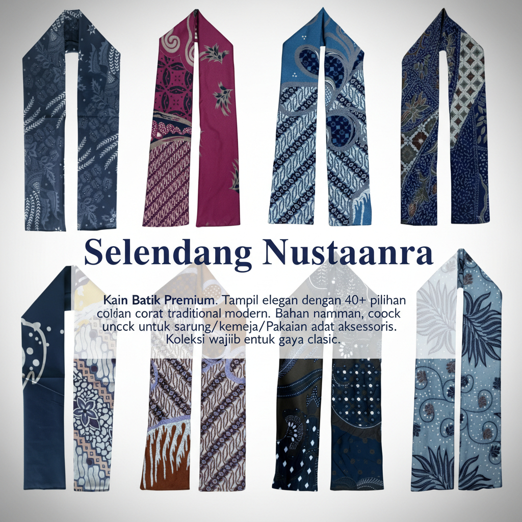 Syal Batik Elegan Selendang Cukin Scraf Premium Syal Batik Selendang Nusantara