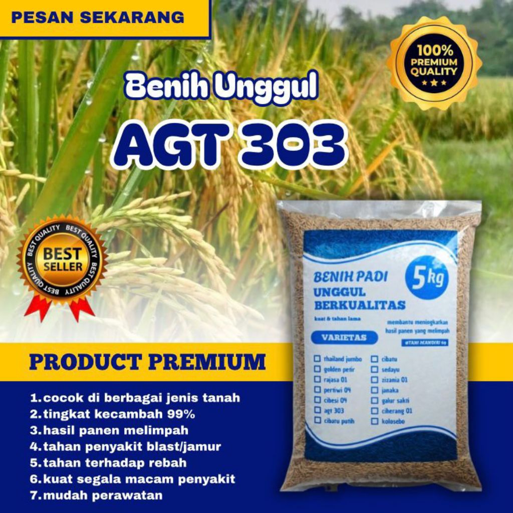 Benih padi AGT 303 ORIGINAL kemasan 5kg