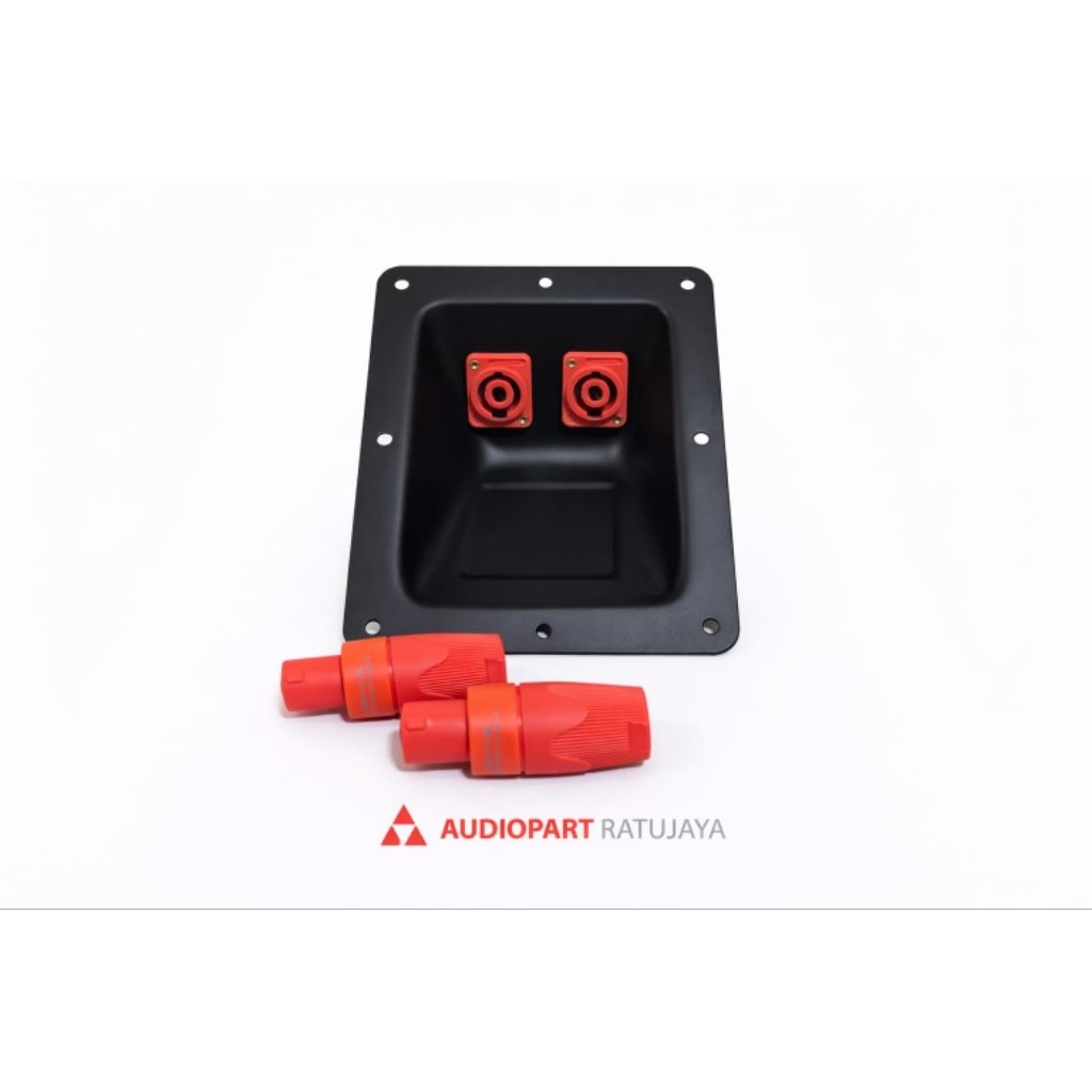 PAKET HEMAT ( PLAT SPIKON CEKUNG IMPORT 14X17 + 2 PCS SOKET SPIKON BMA WARNA OREN + 2 PCS JACK SPIKO