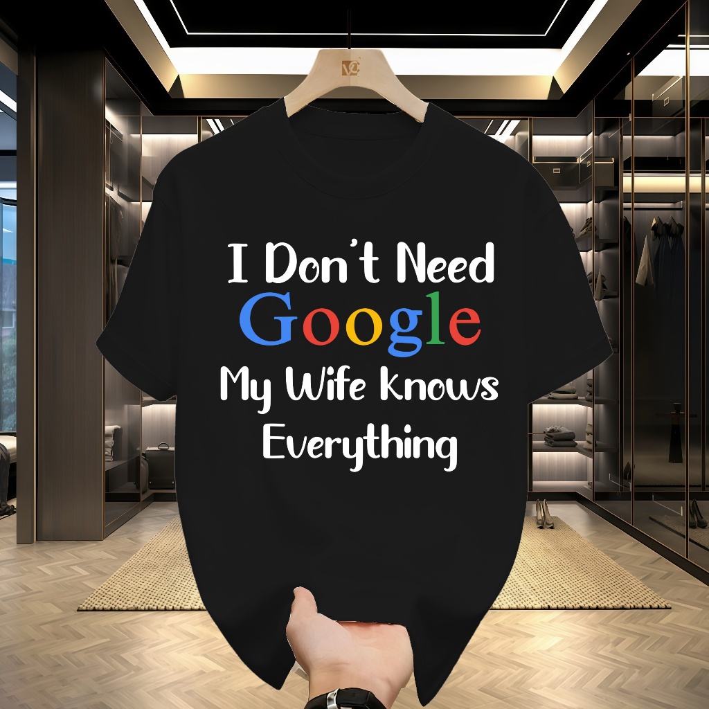 TIDAK PERLU GOOGLE ISTRI SAYA TAHU SEGALANYA KAOS PRIA DEWASA / HADIAH LUCU