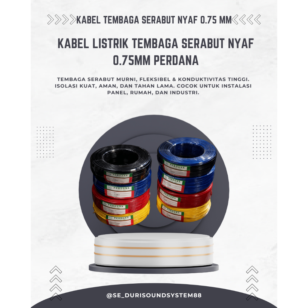 Kabel Listrik Tunggal Serabut NYAF 0.75 Kualitas Bagus Original