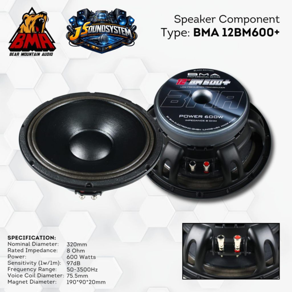 SPEAKER COMPONENT BMA / BMA 12BM600+ / SPEAKER 12 INCH BMA