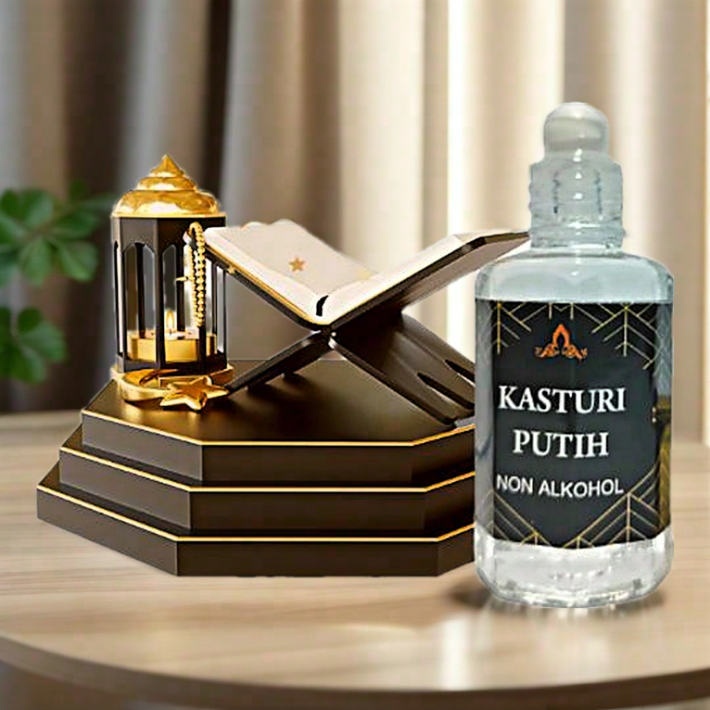 Minyak Wangi Kasturi Putih Parfum Arab Saudi Murni Non Alkohol 12ml parfume Ibadah Sholat Bibit Asli