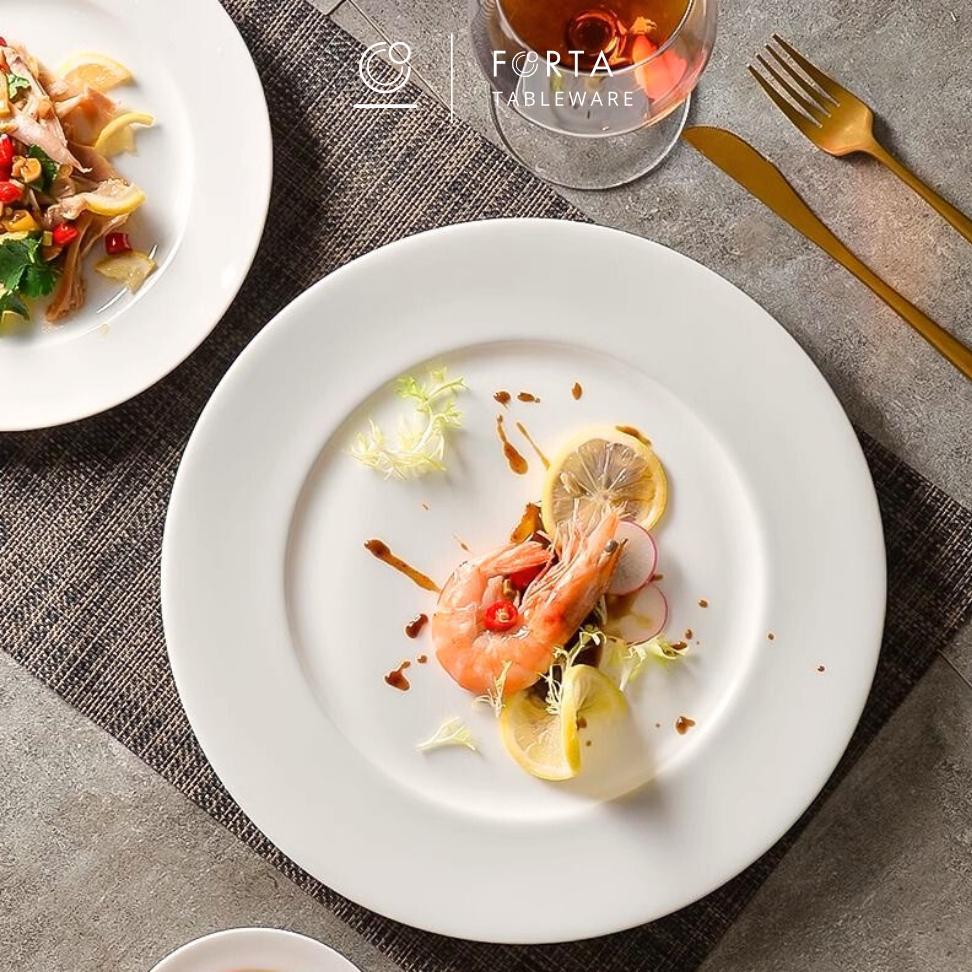 FORTA Dinner Plate Hotel ( SET 3 PCS ) / Piring Ceper Keramik / Round Plate Putih 119