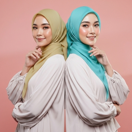 Hijab Segi Empat Plain Paris Jepang Napocut Asli Premium Tegak Paripurna