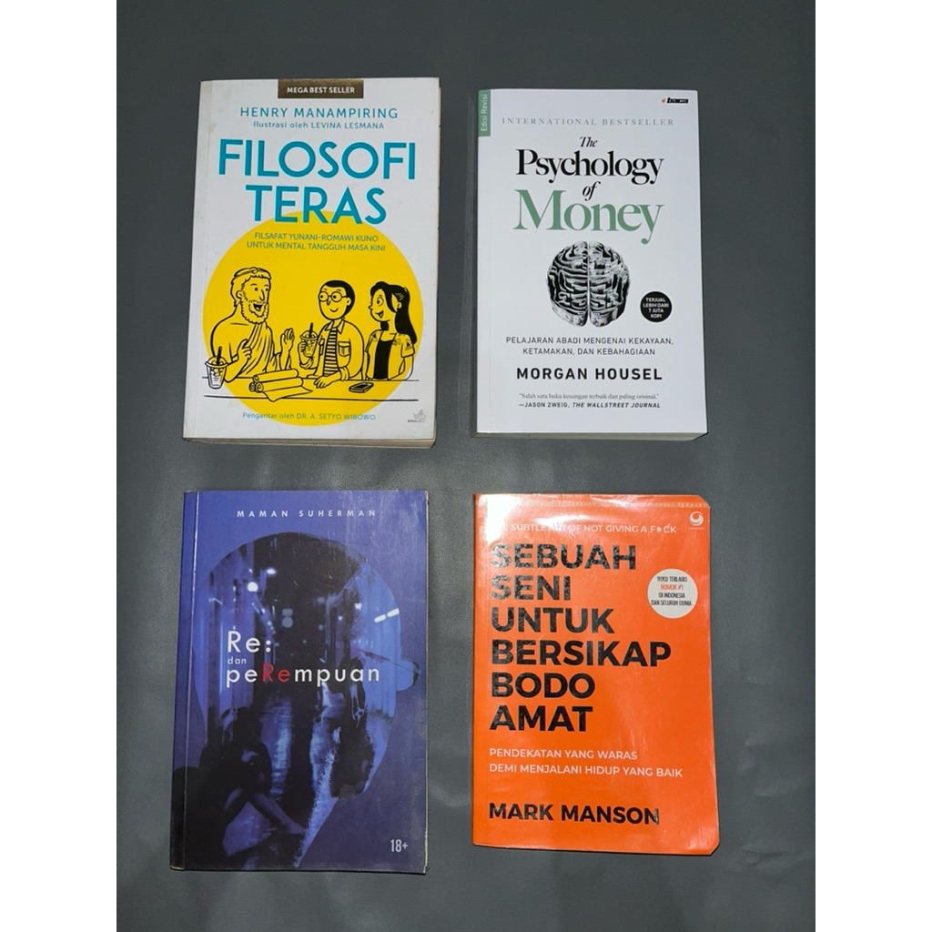 Buku Preloved/Bekas Filosofi Teras, Buku The Psychology Of Money, Buku Sebuah Seni Untuk Bersikap Bo