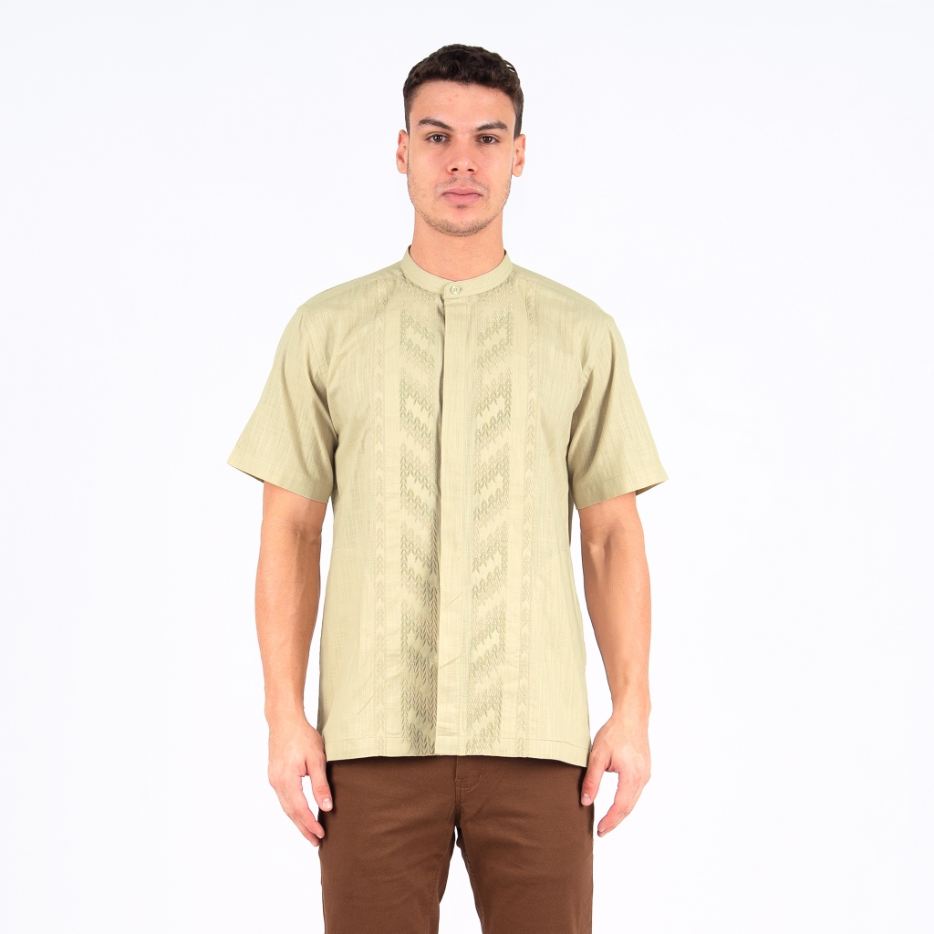 BENHILL Koko Bordir Papirus Dobby Aegean Cotton Pria Pendek Cream 55366-15-16