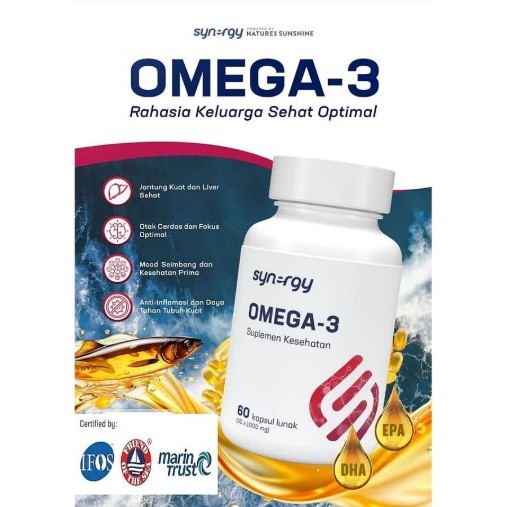 EPA DHA Tinggi Synergy Omega 3 1000mg